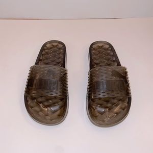 puma fenty slides grey